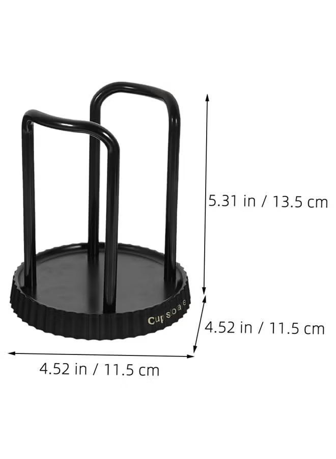 MANBO Two paper cup holders, disposable cup lid organizer, coffee cup dispenser/dispenser, storage station for coffee shops, milk tea shops, restaurants, offices, and restrooms (black and beige) - Image 4
